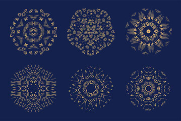 Wall Mural - Mandala burst lined vintage shapes.