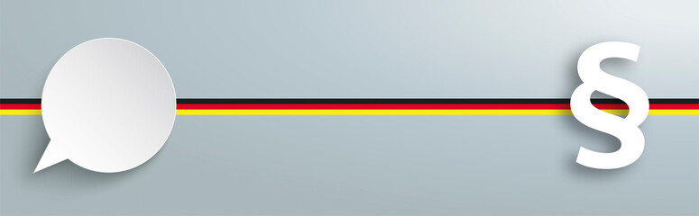 Wall Mural - Sprechblase und Paragraf mit der Deutschland Fahne
