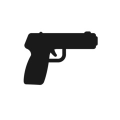 Wall Mural - gun simple silhouette icon. clipart image isolated on white background