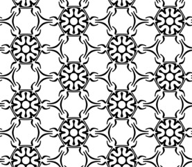 Seamless  geometric black and white pattern. Kaleidoscope seamless pattern