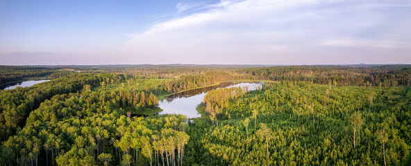  Aerial Of Northern Ontario Lake Landscape