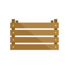 Canvas Print - Storage wood box icon flat isolated vector