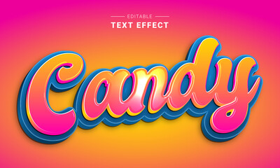 Wall Mural - Editable text style effect - Candy text style theme.