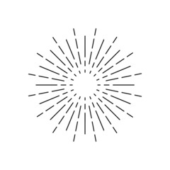 Wall Mural - sunburst icon. circle with lines of burst sun. sparks and rays of stars. retro element of sunshine. 
