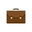 © anatolir - Leather office suitcase icon flat isolated vector