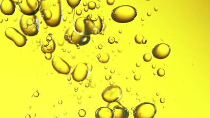 Poster - Super slow motion of flowing oil bubbles in water. Filmed on high speed cinema camera, 1000fps.