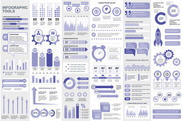 Bundle infographic elements data visualization vector design template. Can be used for steps, business processes, workflow, diagram, flowchart concept, timeline, marketing icons, info graphics.