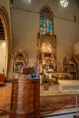 Wall Mural - Santa Chiara Church interior in Naples, Italy. The double monastic complex was built in 1313-1340 by Queen Sancha of Majorca