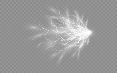 Wall Mural - set of zippers, thunderstorm and effect lightning.