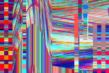 Wall Mural - glitch psychedelic background old tv screen error digital pixel noise abstract design photo glitch t