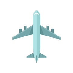 Canvas Print - Airplane icon flat isolated vector