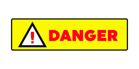 Wall Mural - Hazard warning symbol vector icon flat sign symbol with exclamation mark isolated on white background. Hazard warning attention sign with exclamation mark symbol. Danger zone. Exclusion zone.