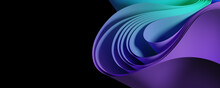 Abstract Background With Curvy Elements In Green, Blue And Purple