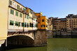 Ponte Vecchio. View from the river Arno bank. Florence, Italy.