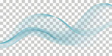 Blue Swoosh Wave Lines With Smooth Color Flow And Smoke Effect. Sound Wave, Swirl Curves, Abstract Pattern Background.  Vector Illustration