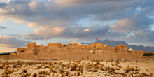 Remains Of Saryazd Clay Castle In Desert Near Yazd In Iran