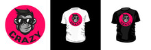 Monkey Face Creative T Shirt Design