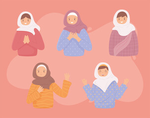 Canvas Print - set of muslim women