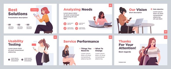 Presentation and slide layout background. Design template with business people. Use for business annual report, flyer, marketing, leaflet, advertising, brochure, modern style. Vector