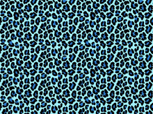 Blue Leopard Skin Print. Animal Decorative Pattern Design For Textile, Paper And Clothes.