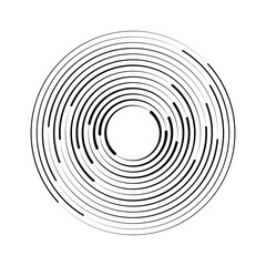 Wall Mural - Black stripes in rounded form. Geometric art. Design element for border frame, round logo, tattoo, sign, symbol, web pages, prints, template, pattern and abstract background