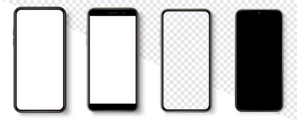Aufkleber - Realistic smartphone mockup set. Mockup phone for visual ui app demonstration. Vector mobile set device concept. Detailed Mockup Smartphone