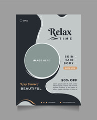 Wall Mural - creative and modern beauty care promotion design. flat design vector flyer and brochure template wit