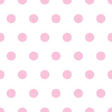 Pink dot seamless pattern on white background 