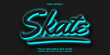 skate neon glowing text effect editable eps cc