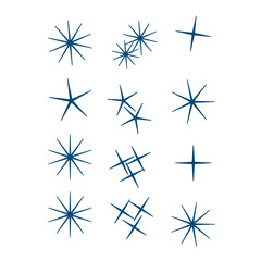 Wall Mural - vector sparkles icon set. star element