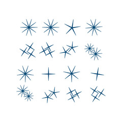 Wall Mural - vector sparkles icon set. star element