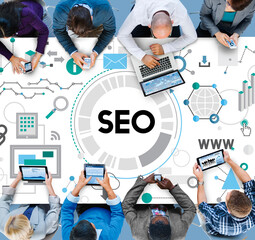 Wall Mural - searching engine optimizing seo browsing concept