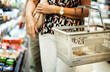 Close up woman doing her grocery shopping