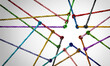 Star team concept as a business metaphor with a connected group of ropes shaped as a winning symbol representing diverse unity or diversity partnership and support network