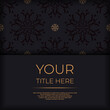 © Javvani - Stylish Black color postcard template with Indian ornament. Print-ready invitation design with mandala patterns.