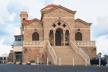 Wall Mural - View of the Orthodox Church of Panagia Teoskepasti seventh century, Paphos, Cyprus.