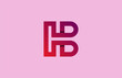 combination of creative unique gradient colorful alphabet letter HB, BH logo design