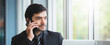 © eakgrungenerd - business man talking on mobile phone. communication business executive conversation person.