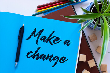 Canvas Print - Make A Change write on Sticky Notes, Business Concept