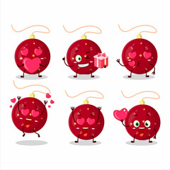 Christmas lights red cartoon character with love cute emoticon