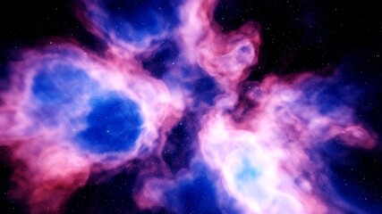 Wall Mural - red-violet nebula in outer space, horsehead nebula, unusual colorful nebula in a distant galaxy, red