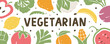 Fruit and vegetable background and 