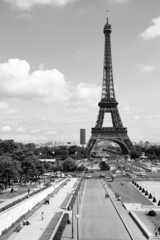 Wall Mural - Eiffel Tower. France black white.