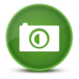 Fototapeta  - Photo camera luxurious glossy green round button abstract