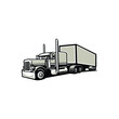 Semi truck 18 wheeler big rig side view vector isolated