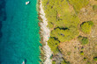 Aerial view of Palinski otoci islands in Hvar, Adriatic Sea in Croatia