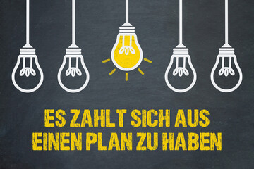 Poster - Es zahlt sich aus einen Plan zu haben