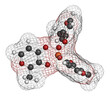 Ferric maltol iron deficiency drug molecule. 3D rendering.