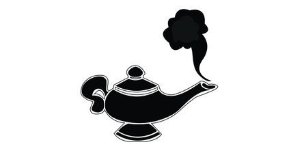 The magic lamp mystery aladdin genie illustration