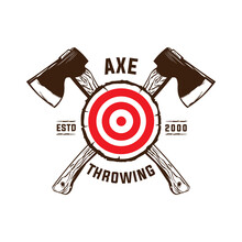 Axe Throwing Club Wood Target, Good For Axe Club Logo Design